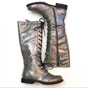 Dirty Laundry Roset Tall Combat Boot Grey Shimmer